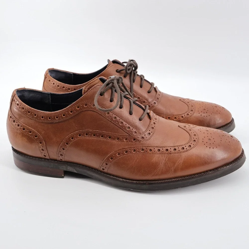 Cole Haan Grand 360 Wingtip Oxford Tan Mens Size‎ 9 M C29999 Dress Shoes